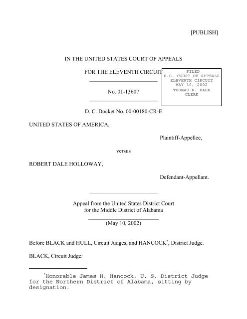 USA v. Robert Dale Holloway - Court of Appeals - 11th Circuit