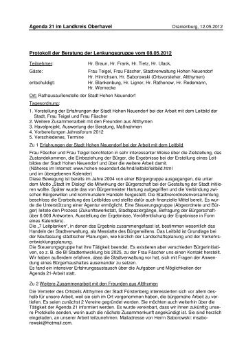 Protokoll Lenkungsgruppensitzung Mai_12 - Landkreis Oberhavel