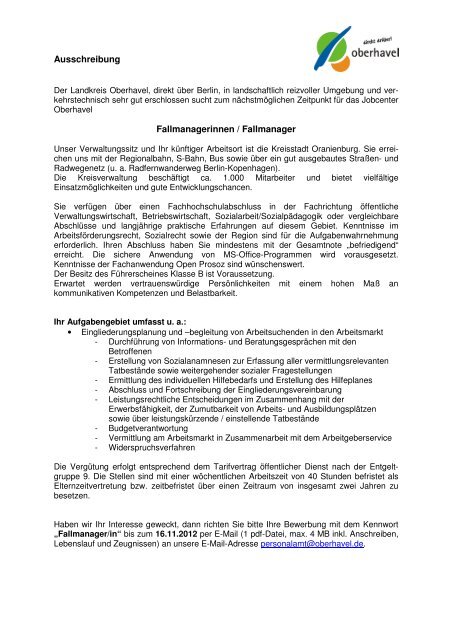 2012 10 23 Fallmanager Jobcenter - Landkreis Oberhavel