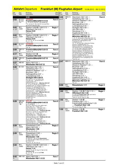 Abfahrt Departure Frankfurt (M) Flughafen Airport 10.06 ... - traffiQ