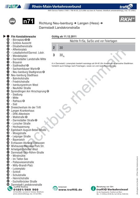 n71 Richtung Neu-Isenburg Langen (Hess) Darmstadt ... - traffiQ