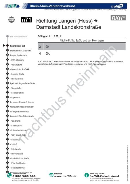 n71 Richtung Neu-Isenburg Langen (Hess) Darmstadt ... - traffiQ