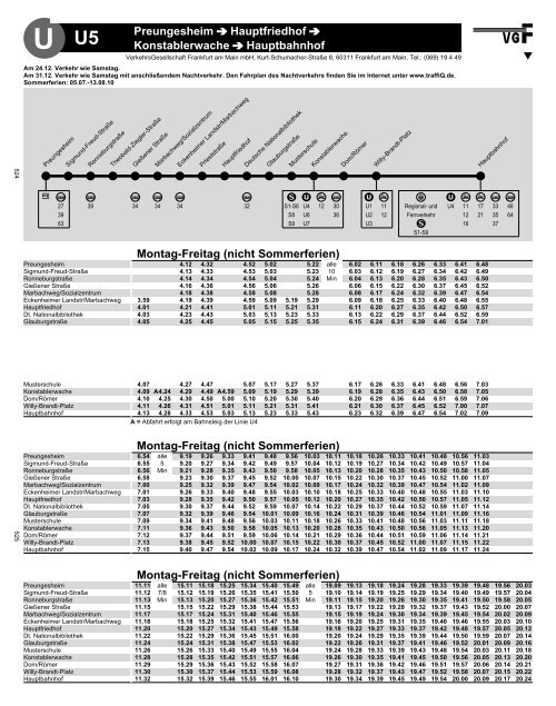 Fahrplanbuchseiten Linie U5 (PDF, 0.1 MB) - traffiQ
