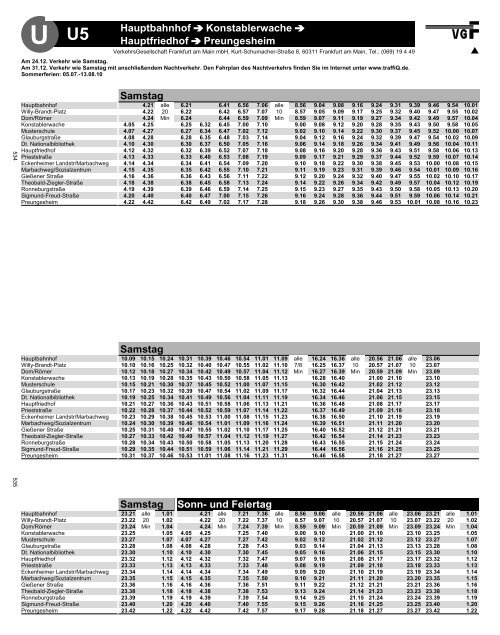 Fahrplanbuchseiten Linie U5 (PDF, 0.1 MB) - traffiQ