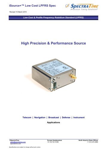 iSource+â¢ Low Cost LPFRS Spec