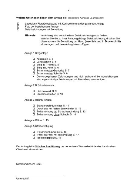 Antragsformular auf wasserrechtliche Genehmigung für Anlag…