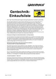 Gentechnik-Einkaufsliste