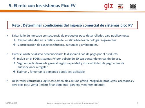 Sistemas Pico-Fotovoltaicos en el PerÃº - Fonam