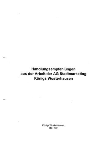 Handlungsempfehlungen AG Stadtmarketing - Königs Wusterhausen