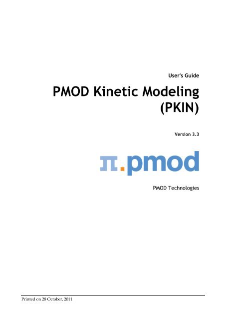 PMOD Kinetic Modeling (PKIN) - Pmod.com