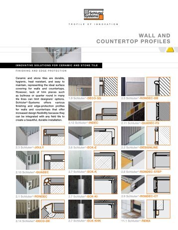 WaLL and coUntErtoP ProFiLEs - Schluter Systems