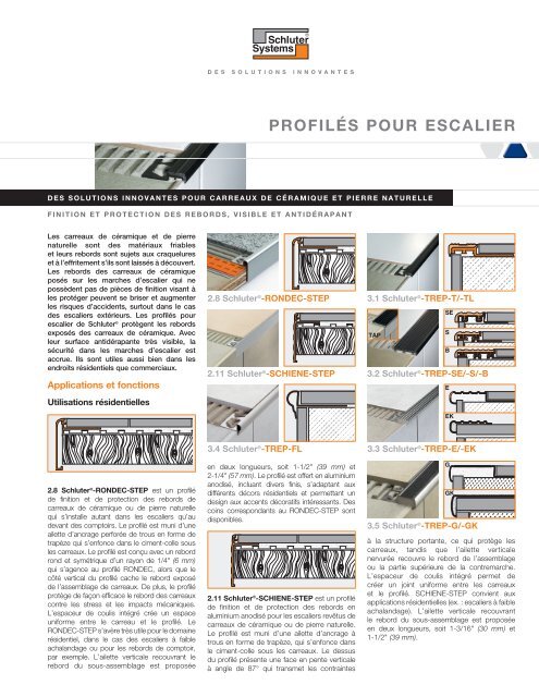 Fiches techniques - ProfilÃ©s pour escalier - Schluter-Systems