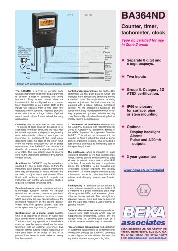 BA364ND Counter, timer, tachometer, clock - BEKA Associates