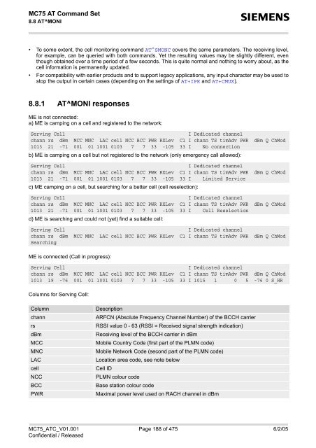 MC75 AT Command Set