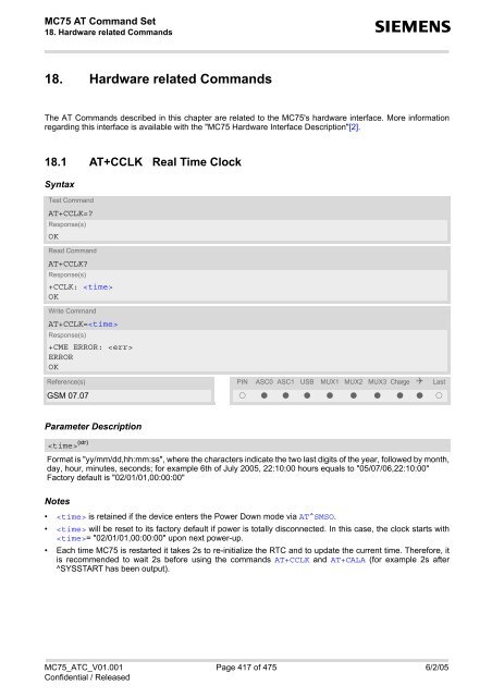 MC75 AT Command Set