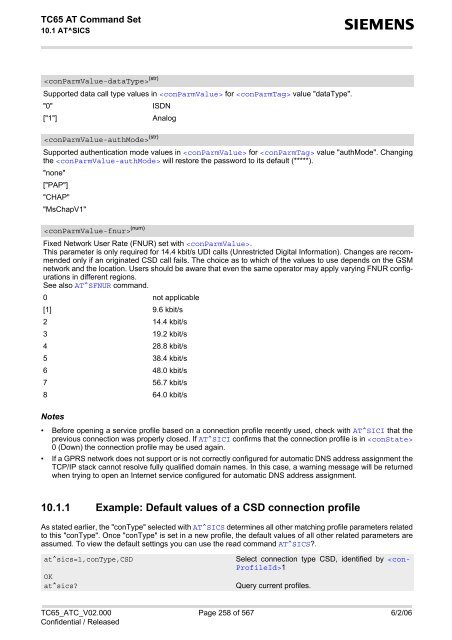 TC65 AT Command Set