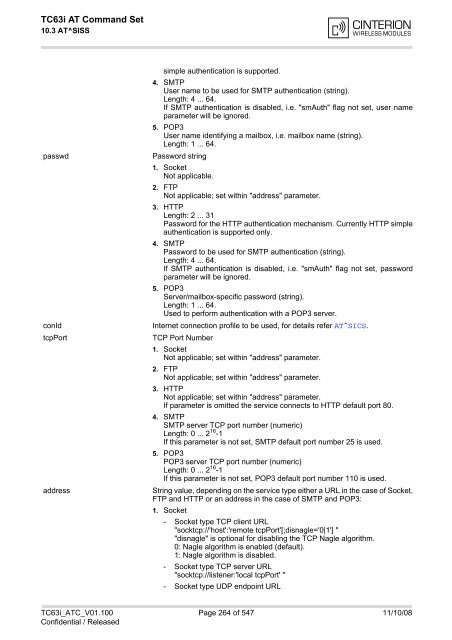 TC63i AT Command Set