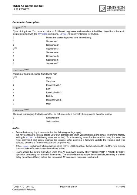 TC63i AT Command Set