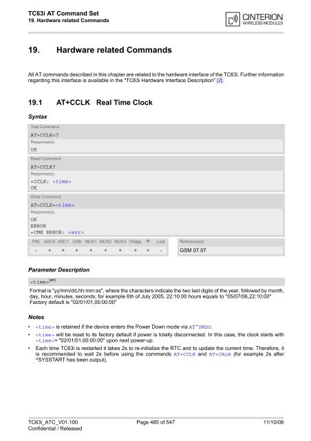 TC63i AT Command Set