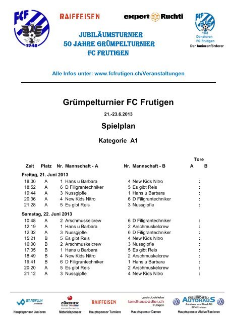 Grümpelturnier FC Frutigen