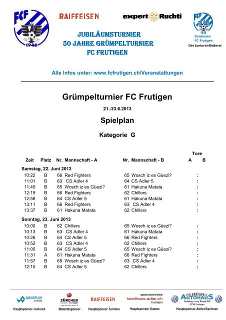 Grümpelturnier FC Frutigen