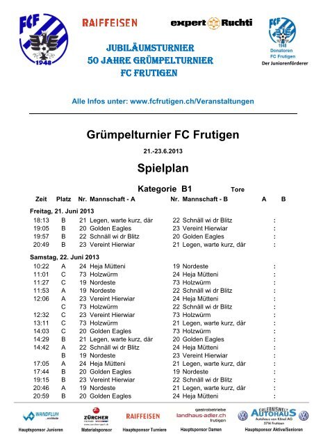 Grümpelturnier FC Frutigen
