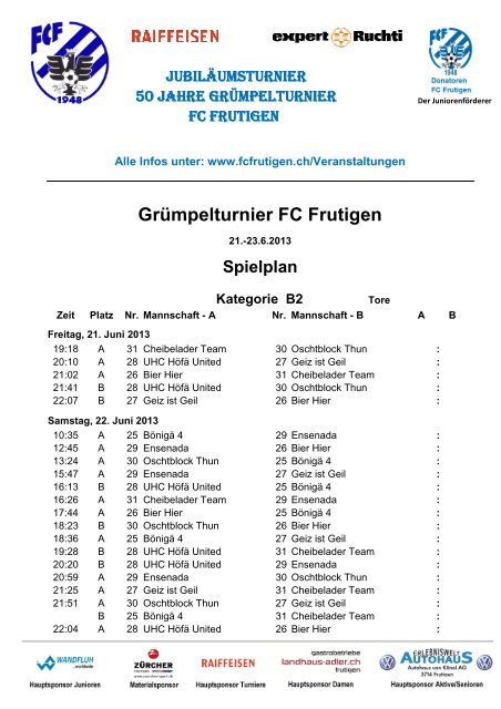 Grümpelturnier FC Frutigen