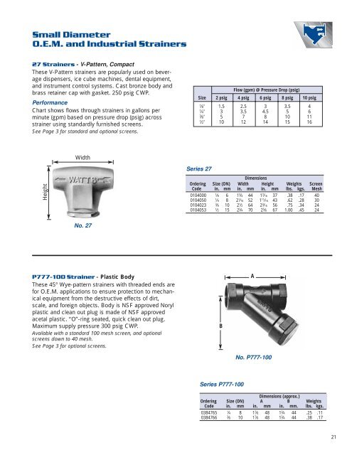 Watts Strainers - Clean My Water