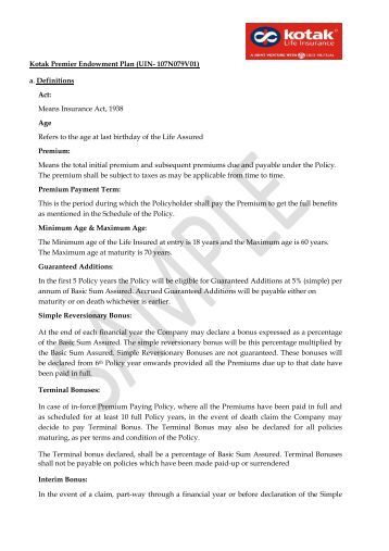 Insurance Plan Kotak Insurance Plan