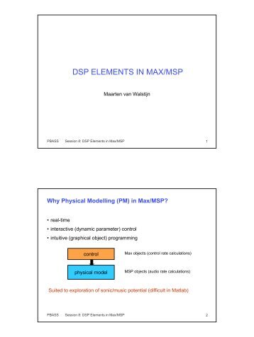 DSP ELEMENTS IN MAX/MSP