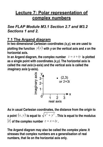 Lecture 7: Polar representation of complex numbers