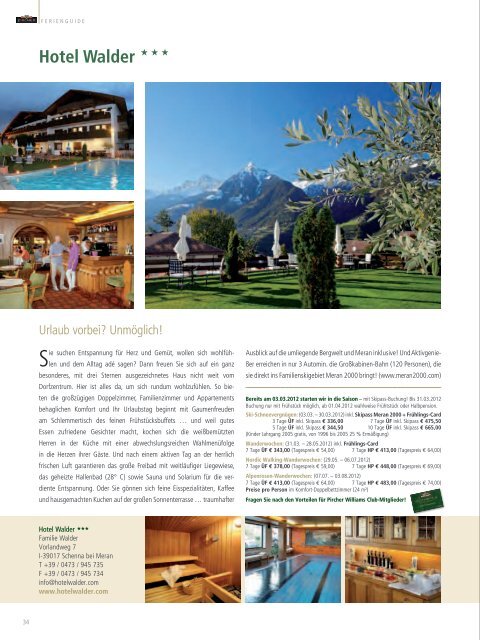 Pircher Williams Club-Magazin