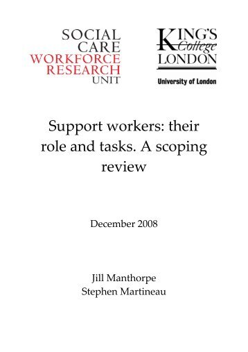 Support workers: their role and tasks - Social Welfare Portal