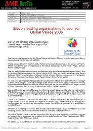 Eleven leading organisations to sponsor Global ... - Americana Group