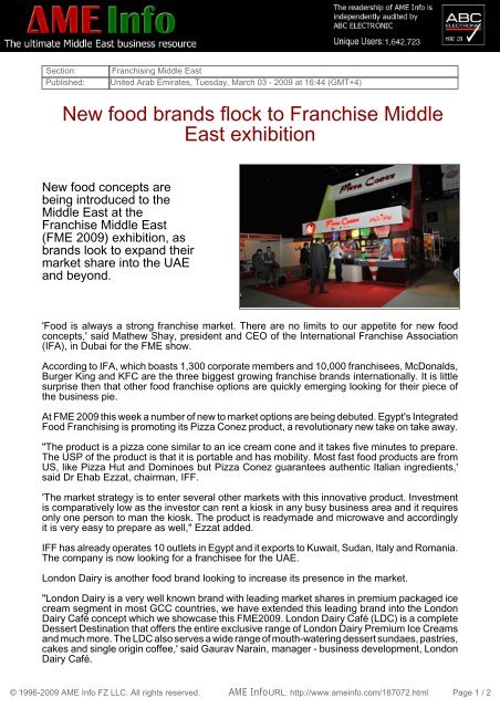 New Food Brands Flock To Franchise Middle East
