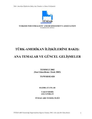 türk-amerikan ilişkilerine bakış: ana temalar ve güncel ... - SETA