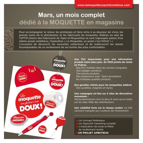 la douceur - Union française des tapis et moquettes