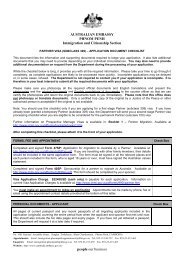 TOURIST VISA (SUBCLASS 676 (CHECKLIST) - Australian Embassy