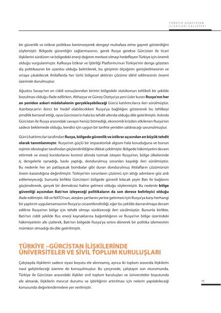 türkiye-gürcistan ilişkileri çalıştayı raporu - SETA