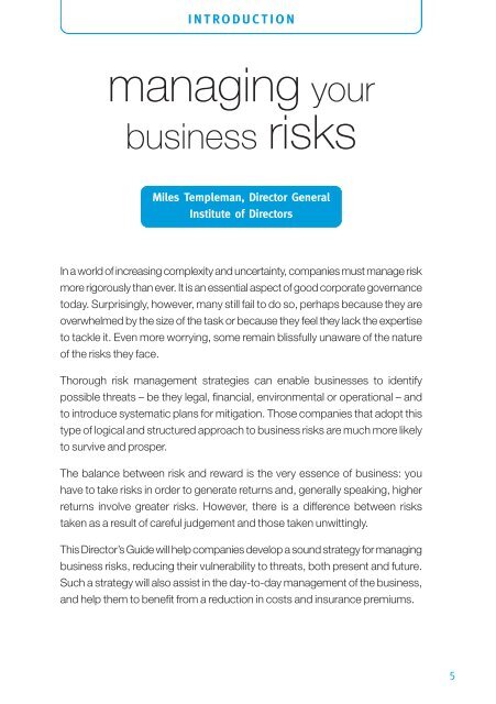 risk management - Director Magazine