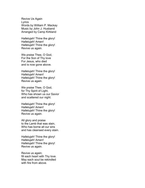 Revive Us Again Lyrics - Phamox Music