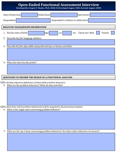 Example Interview Association For Behavior Analysis International