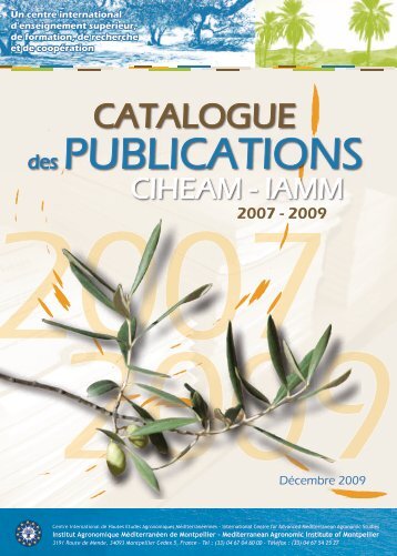 catalogue des publications ciHeaM - iaMM 2007 - 2009 - Institut ...