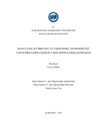 konya iline ait bireysel ve takım sporu antrenörlüğü yapan bireylerin ...