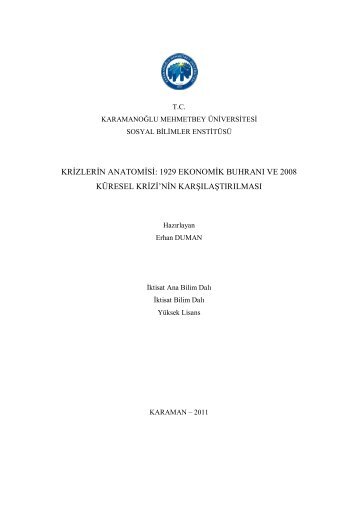 krizlerin anatomisi - Sosyal Bilimler Enstitüsü - Karamanoğlu ...