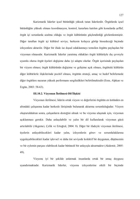 Karizmatik Liderlik Ve Örgüt Kültürü İlişkisi Üzerine Bir Uygulama