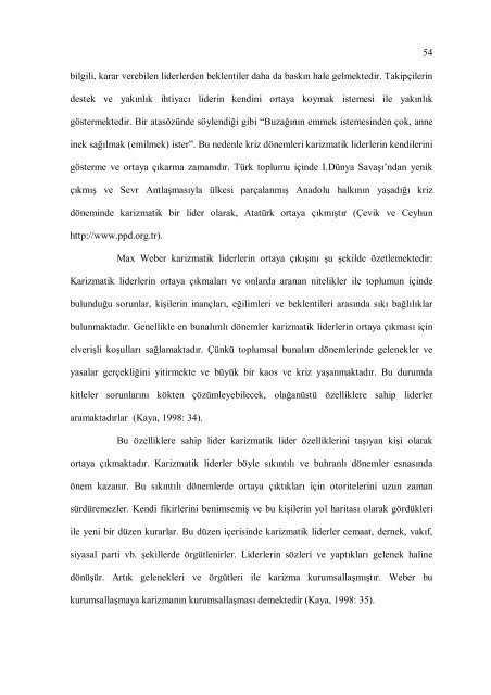 Karizmatik Liderlik Ve Örgüt Kültürü İlişkisi Üzerine Bir Uygulama