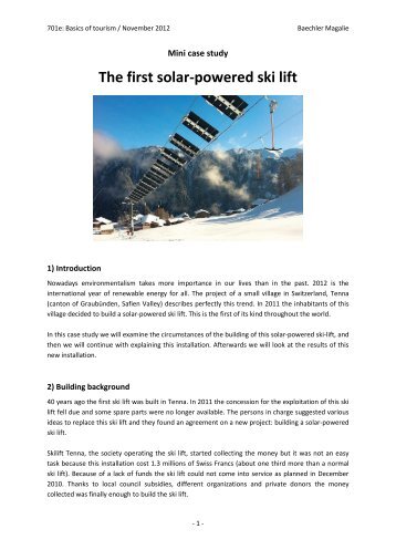 Mini case study – Solar ski lifts