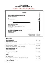 Lunch menu - Restaurant 181