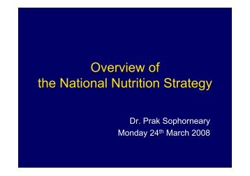 Overview of the National Nutrition Strategy - Food Security and ...